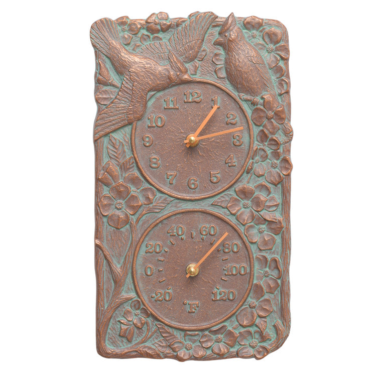 Whitehall Products Cardinal Indoor/Outdoor Wall Clock and Thermometer